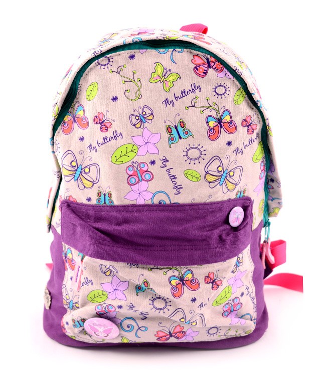 Ghiozdan adolescenti, imprimeu fluturi, pentru gimnaziu, 1 compartiment principal - imagine 5